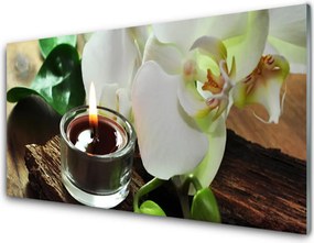 Panel Szklany Atmosfera Relaksu: Orchidea i Świeca