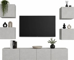 Wisząca modułowa meblościanka w kolorze beton H9-L07