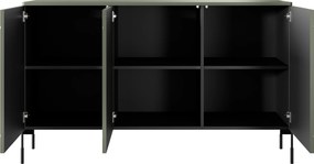 Komoda Sonatia 150 cm trzydrzwiowa - oliwka / nogi czarne