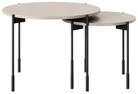 Stolik kawowy Sonatia 45 cm okrągły na metalowych nogach - kaszmir