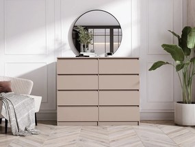 Komoda: 8 szuflad, karmelowa, 120 x 102 x 39 cm