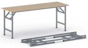 Stół konferencyjny FAST READY, 170x50 cm, szaro-srebrna podstawa, buk