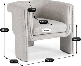 Fotel Wypoczynkowy do Salonu GALA Szary Nowoczesny