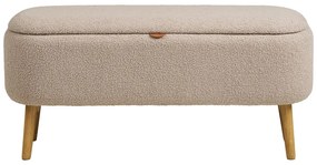 Beżowa ławka z materiału bouclé Harlow – House Nordic