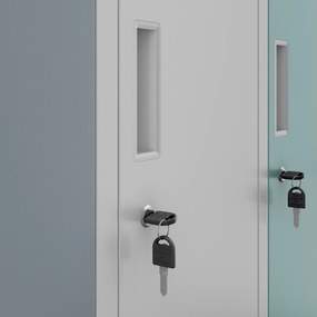 Szafa socjalna ubraniowa 10-drzwiowa BARTEK, 1360 x 1720 x 450 mm, szaro-wielokolorowa