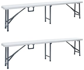 Zestaw białych ławek ogrodowych D6-C56