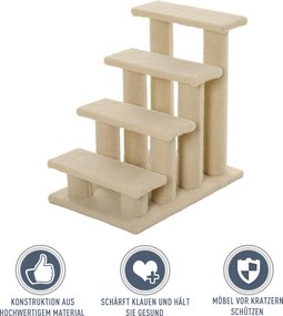 PawHut drapak schodki dla kota i psa 4 stopnie w jasnym brązie 635x430x600mm beżowy | Aosom PL