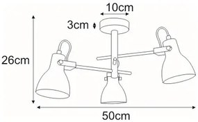 Czarny potrójny loftowy żyrandol - S596-Largo