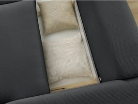 Czarna rozkładana/ze schowkiem sofa 265 cm Ezechiel – Bobochic Paris