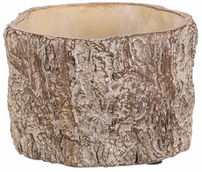 Osłonka na kwiaty imitująca korę drzewa, 16 x 16 x 10 cm, beton