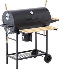 Grill węglowy MIKE - powierzchnia 71 x 35 cm z półkami drewnianymi FSC