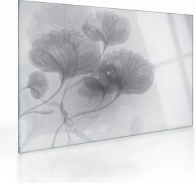 Obraz na szkle kwiatów w odcieniach szarości (70x50 cm)