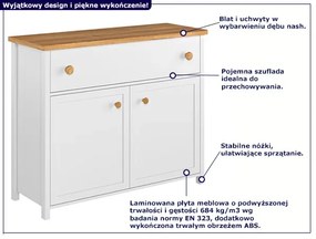 Skandynawska biała komoda na nóżkach - SO-05