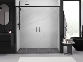 Mexen Exo-S Duo drzwi prysznicowe podwójne rozsuwane 170 cm, transparent, czarne - 8152-170-000-70-00