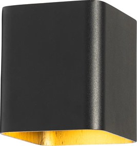 Nowoczesna lampa ścienna czarna w komplecie z LED IP54 kwadratowa - Evi