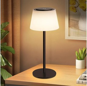 NETTLIFE Bezprzewodowa lampka nocna LED, ładowana przez USB, dotykowa, ściemnialna, czarna, 3600 mhA