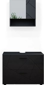 Zestaw mebli łazienkowych antracyt wysoki połysk 80x41x58.6 irma
