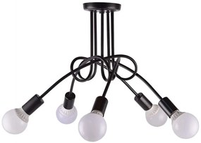 Lampa sufitowa metalowa loft supła wisząca AT42-5SZ-Black
