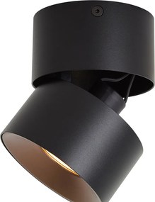 Nowoczesny reflektor natynkowy czarny GU10 50mm uchylny - Echo