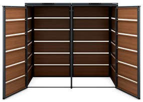 Zabudowa śmietnikowa 240L dwukomorowa, antracyt - orzech