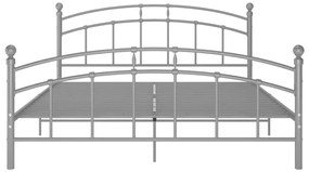 Szare metalowe łóżko małżeńskie 180x200 cm - Serafi