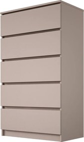 Komoda: 5 szuflad, karmelowa, 70 x 124 x 39 cm