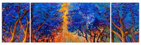 Obraz - Jesienne korony drzew, nowoczesny impresjonizm (170x50 cm)