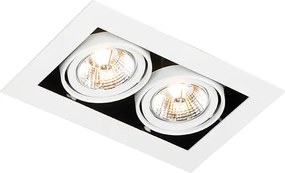 Nowoczesny wpuszczany reflektor biały 2-światłowy regulowany - Oneon 70