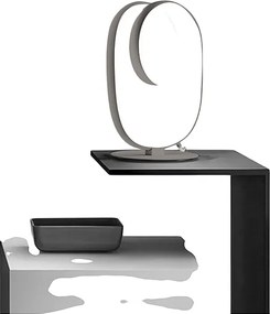 Diva - Nowoczesna lampa stołowa LED z funkcją ściemniania - aluminium tytanowe, dyfuzor silikonowy, ciepłe światło 3000K, 17W