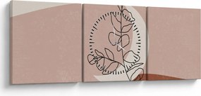 Obraz - Boho leaves N⁰2 (z zegarem) (90x30 cm)