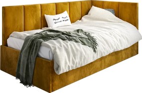 Musztardowy tapczan z pojemnikiem 80x200 - musztardowy M4-B18