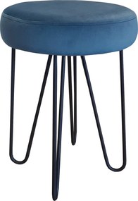 Taboret Venus tkanina Welur stelaż metalowy STOŁEK LOFT : Kolor Stelaża - Czarny , Kolor tkaniny - VELVET - MG33, Typ tkaniny - Velvet