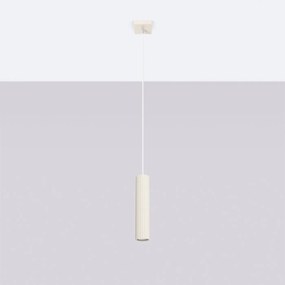 Lampa wisząca KARBON 1 beżowa ryflowana SOLLUX  LIGHTING
