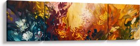 Obraz - Abstrakcyjny obraz kwiatów (170x50 cm)