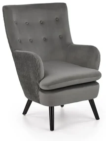 Fotel RAVEL VELVET szary HALMAR