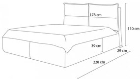 Beżowe tapicerowane łóżko dwuosobowe ze schowkiem i stelażem 160x200 cm Garance – Bobochic Paris