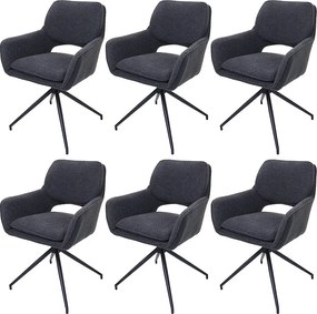 Krzesło do jadalni MCW-N74 (zestaw 6 sztuk),  ciemnoszary