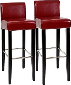 Stołek barowy N25 (zestaw 2 sztuk),  czerwony