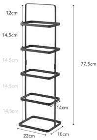 Czarny metalowy regał na buty Tower Shoe Rack – YAMAZAKI