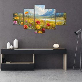 Obraz - Malowany krajobraz (125x70 cm)