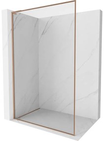 Mexen Kioto-F L ścianka prysznicowa Walk-in z ramką 50 x 202 cm, transparent 8 mm, miedź szczotkowana - 800-050-174-65-00