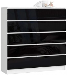 Komoda do biura biała + czarny połysk L3-L12