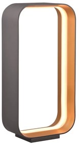 Czarna lampa stołowa LED ze sterowaniem głosowym/mobilną aplikacją i metalowym kloszem (wysokość 41 cm) Cizione – CINQUE