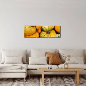 Obraz - Jesienna dynia (z zegarem) (90x30 cm)