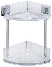 WENKO 22690100-Półka narożna VACUUM-LOC QUADRO ED 28x32,5 cm srebrna/chrom błyszczący