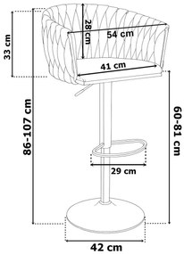 Nowoczesny szary hoker na złotej nodze P2-B27