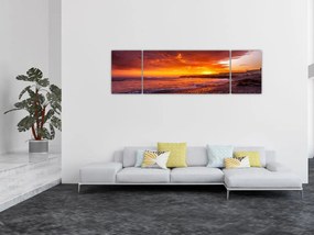 Obraz zachodu słońca nad morzem (170x50 cm)