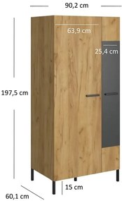 Loftowa szafa uchylna z drążkiem - Vinos 5X