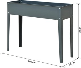 Outsunny metalowa donica wysoka na zioła kwiaty rośliny z odpływem i nogami trwała i elegancka | Aosom PL