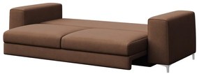 Brązowa aksamitna rozkładana sofa 256 cm Rene – Rodier